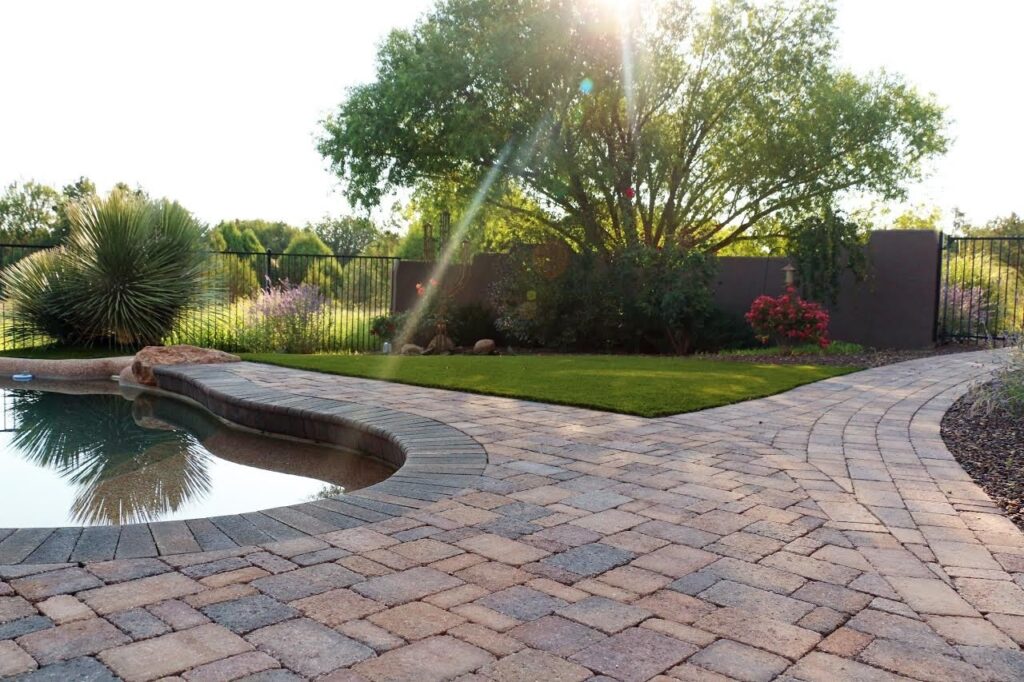 Pavers Turf Install Picture. Outdoor Living Spaces Photo