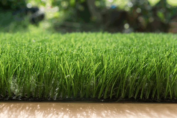 a close-up of realistic artificial grass