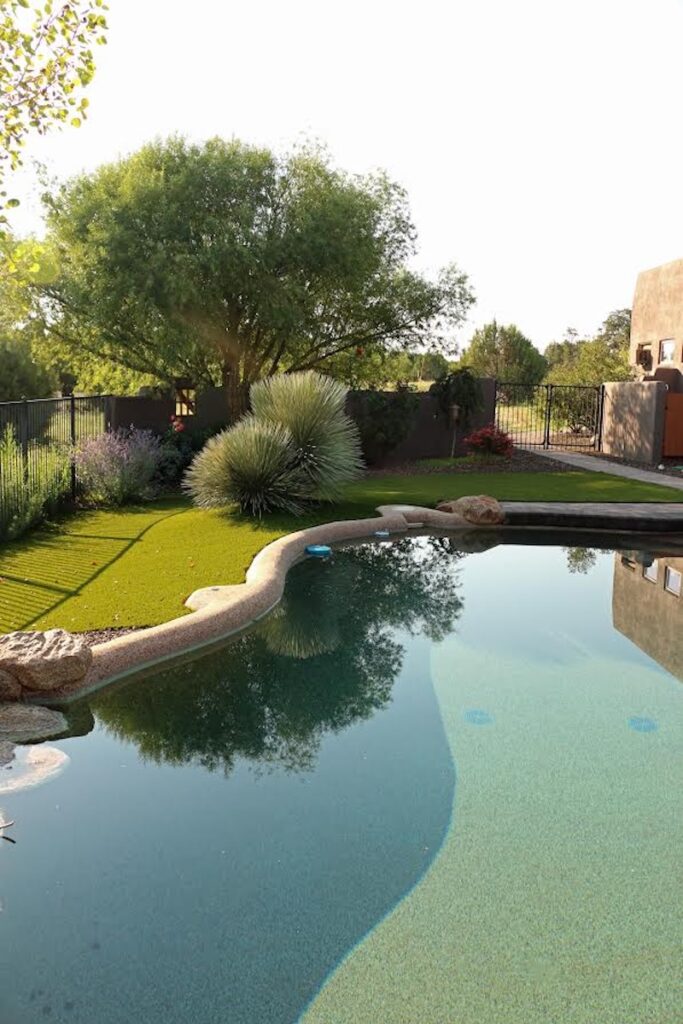 Pool-with-turf.-Outdoorlawn care zebrascapes prescott